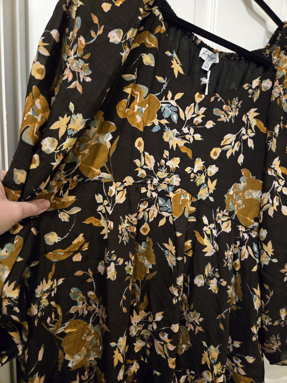 Polagram Brown Maxi Dress with Mustard Floral Print - Picture 9 of 16